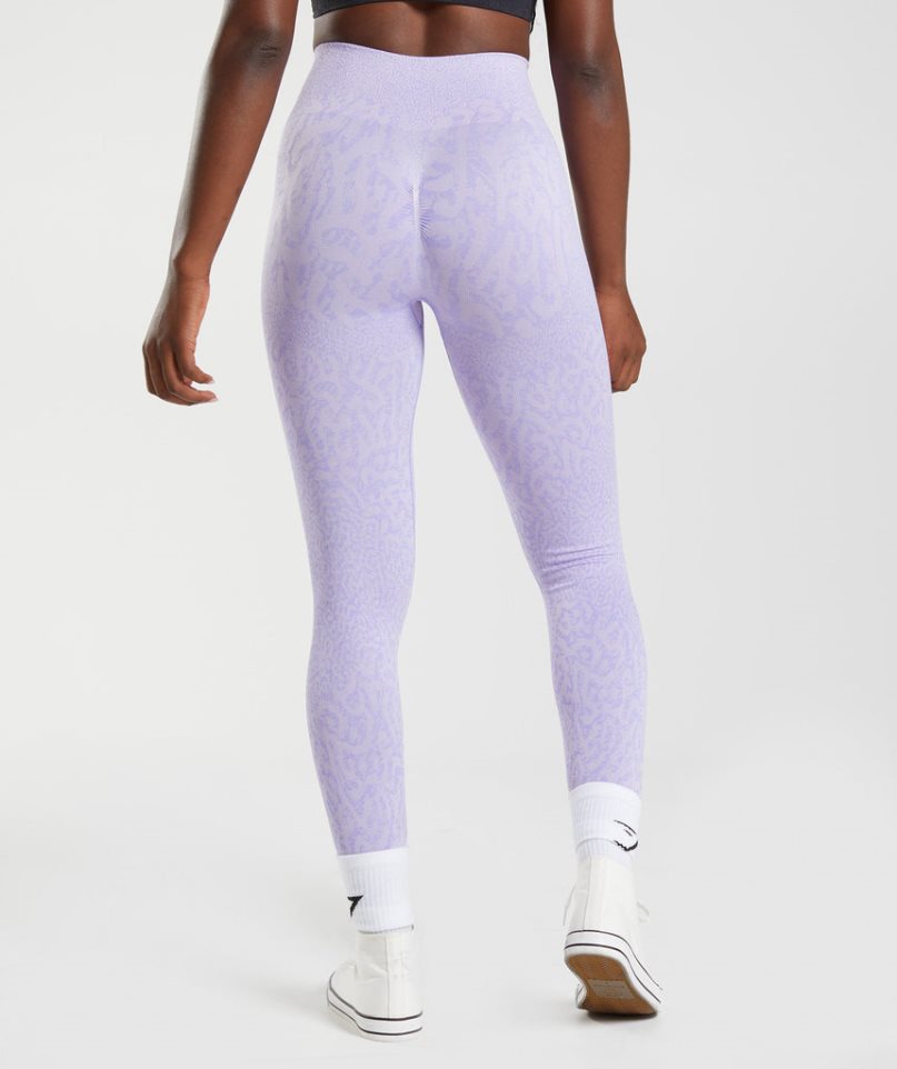 Women's Gymshark Adapt Animal Seamless Leggings Lavender | CA 71A30D